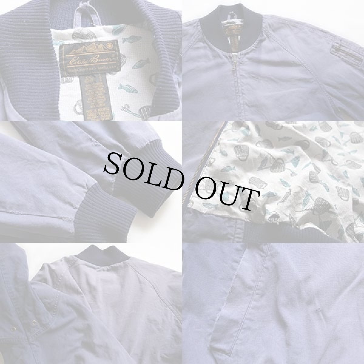 画像3: 90s EddieBauerエディーバウアー コットンジャケット ナス紺 フェード L (3)