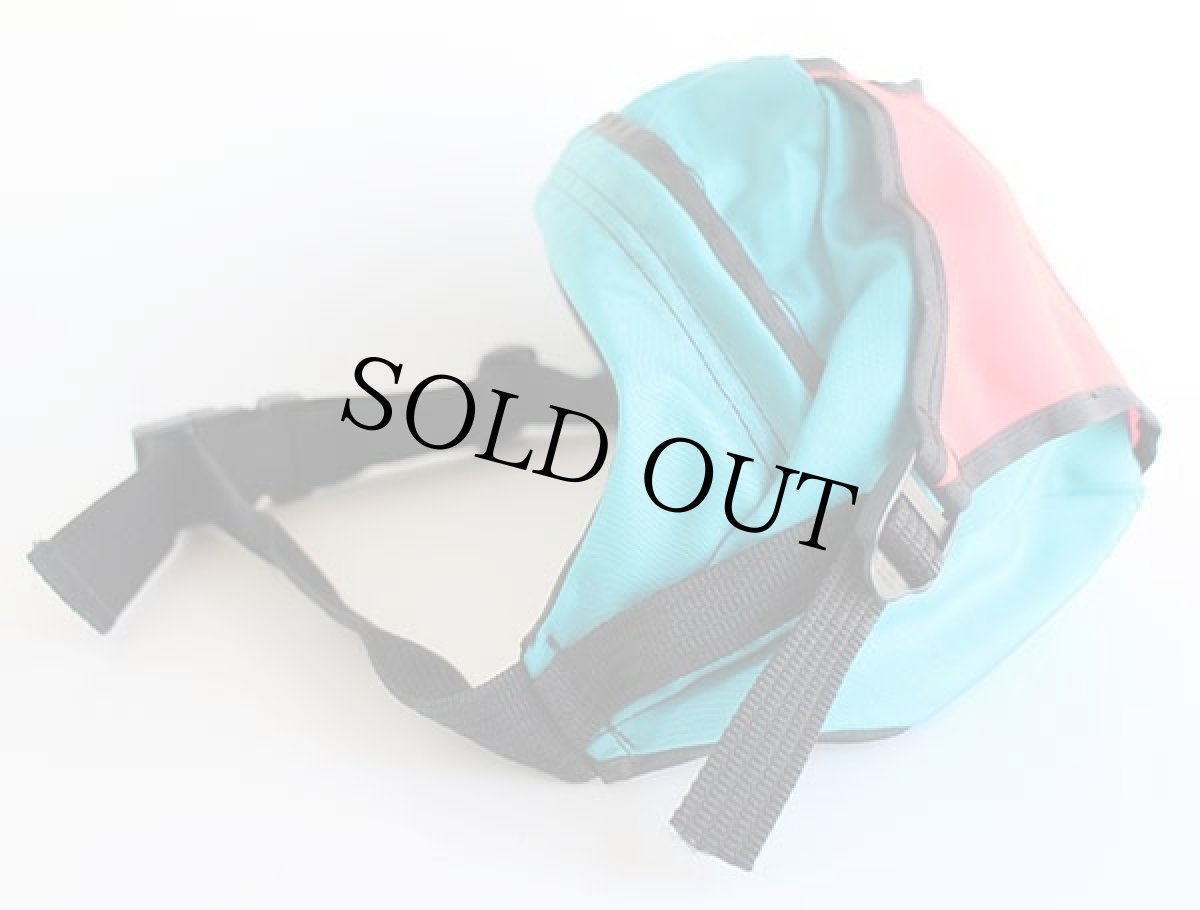 画像3: 90s NIKEナイキ ECHELON ロゴ ツートン ナイロン ウエストバッグ 青緑×蛍光ピンク (3)