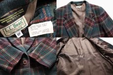 画像3: 80s USA製 L.L.Bean タータンチェック ウール テーラードジャケット 8P (3)