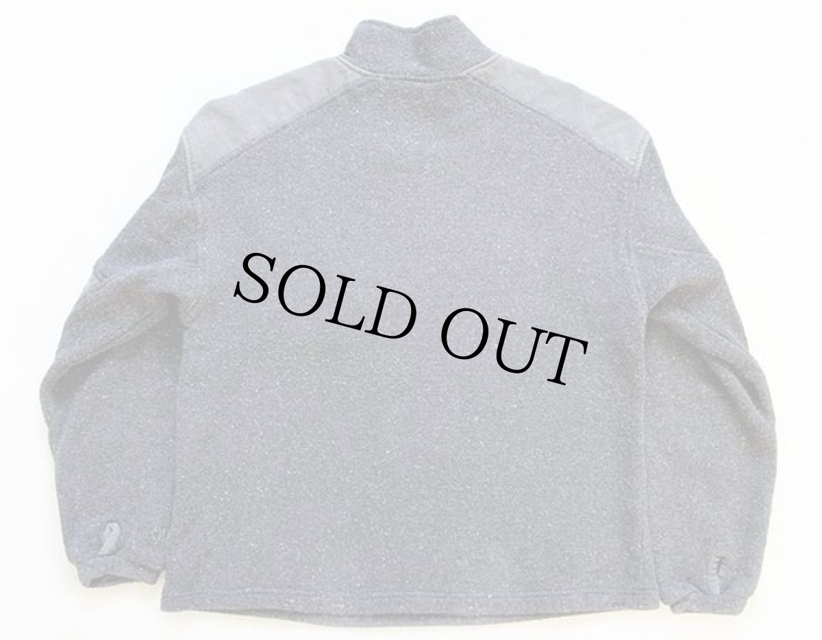 画像2: USA製 alfアルフ ハイネック チロリアンテープ プルオーバー パイル ジャケット グレー L (2)