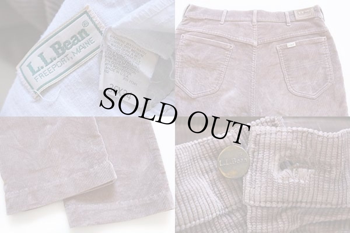 画像4: 80s USA製 L.L.Bean 太畝 コーデュロイパンツ 薄茶 w36 (4)