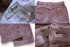 画像4: 80s USA製 L.L.Bean 太畝 コーデュロイパンツ 薄茶 w36 (4)