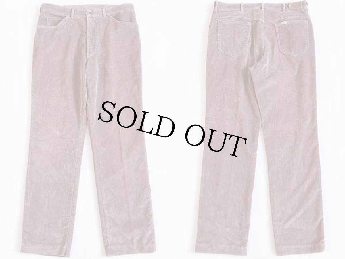 画像2: 80s USA製 L.L.Bean 太畝 コーデュロイパンツ 薄茶 w36 (2)