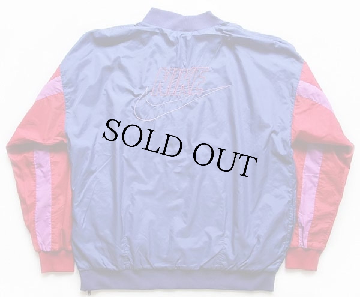 画像2: 90s NIKEナイキ ビッグロゴ刺繍 マルチカラー 切り替え プルオーバー ナイロンジャケット XL (2)