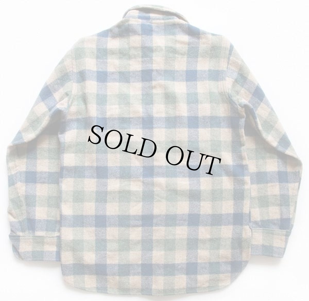 画像2: 70s Woolrichウールリッチ ブロックチェック ウールシャツ S (2)