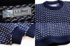 画像3: 80s ノルウェー製 L.L.Bean ノルウェージャン バーズアイ ウールニット セーター XL (3)