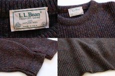 画像3: 80s USA製 L.L.Bean ネップ入り シェットランド ウールニット セーター 焦げ茶 L (3)