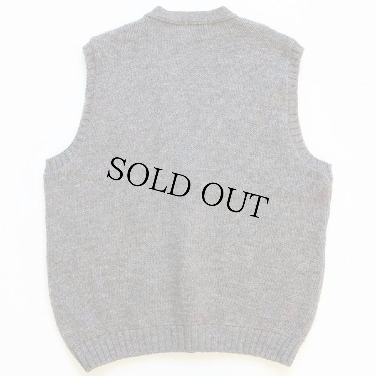 画像2: 90s スコットランド製 L.L.Bean ケーブル編み ウールニット ベスト カーディガン グレーブラウン M★フィッシャーマン (2)