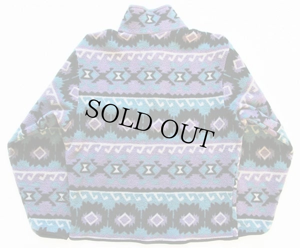 画像2: 90s USA製 THE NORTH FACEノースフェイス ネイティブ柄 総柄 プルオーバー フリース S (2)