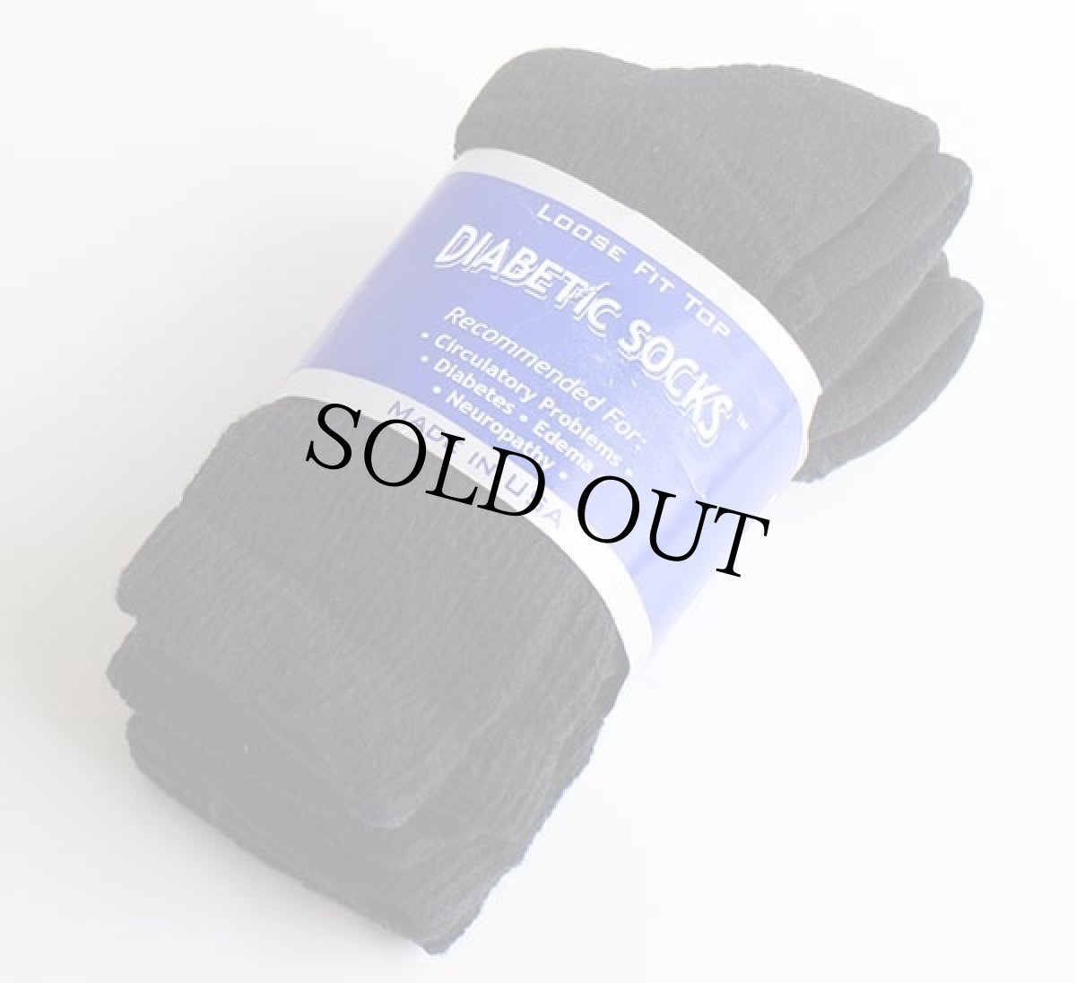 画像1: デッドストック★USA製 DIABETIC SOCKS コットン ソックス 黒 9-11 3ペア★靴下 (1)