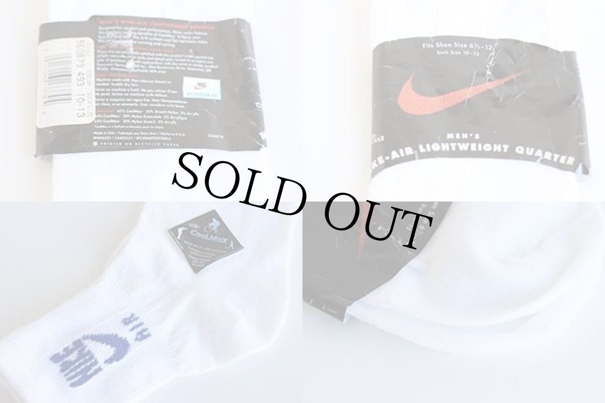 画像3: デッドストック★90s USA製 NIKEナイキ AIR スウッシュ ロゴ COOLMAX ソックス 白×青 10-13★靴下 (3)