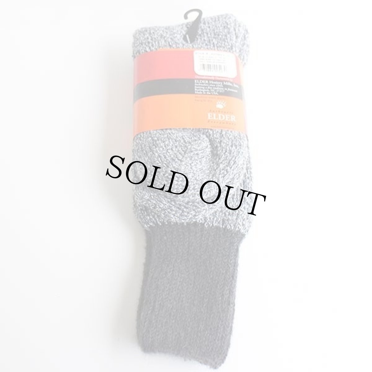 画像2: デッドストック★USA製 ELDER サーマルソックス 杢グレー×チャコールグレー 10-13★靴下 (2)