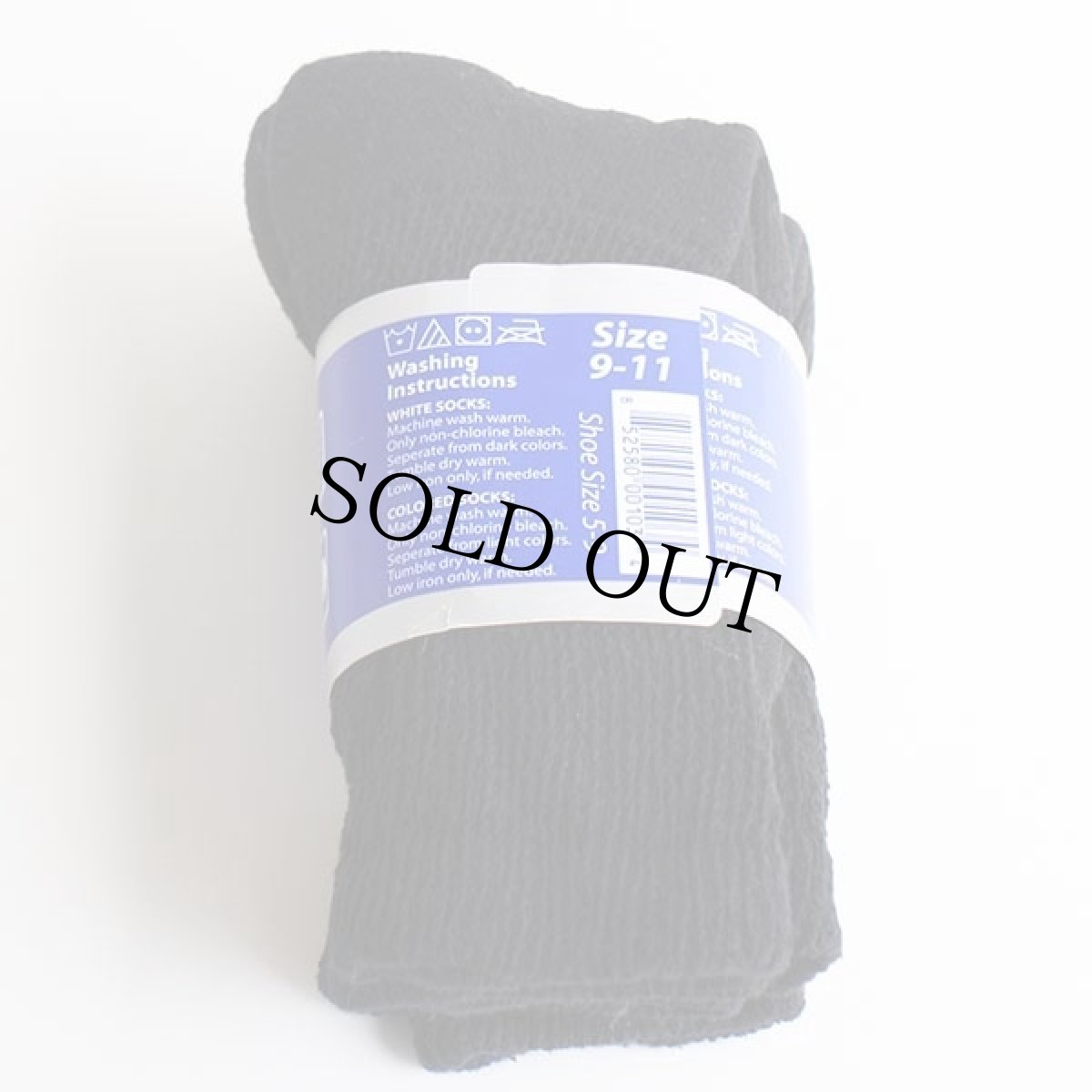 画像2: デッドストック★USA製 DIABETIC SOCKS コットン ソックス 黒 9-11 3ペア★靴下 (2)