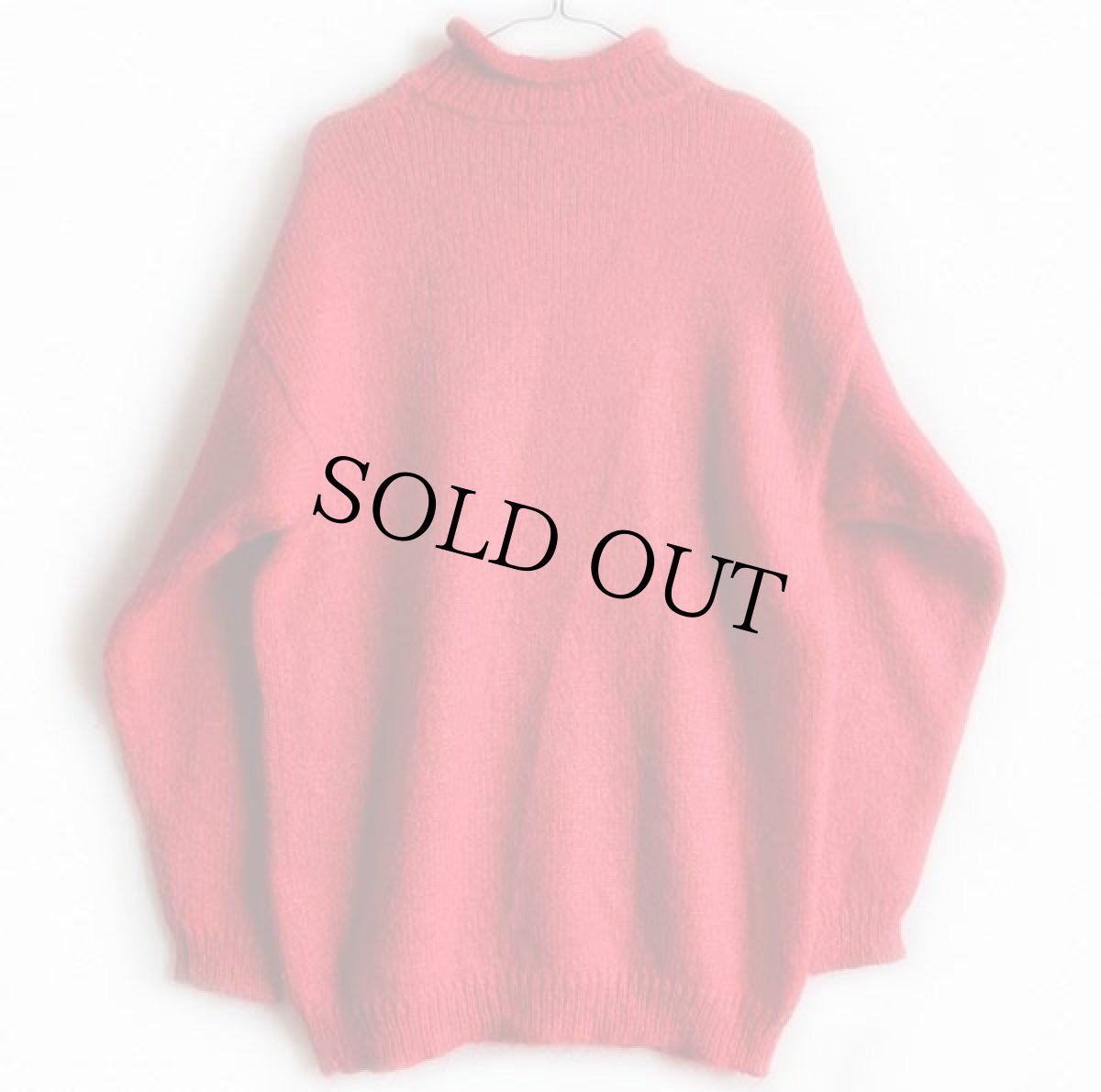 画像2: 90s hasting&smith アーガイル柄 ロールネック モヘヤ ニット セーター 赤 M (2)