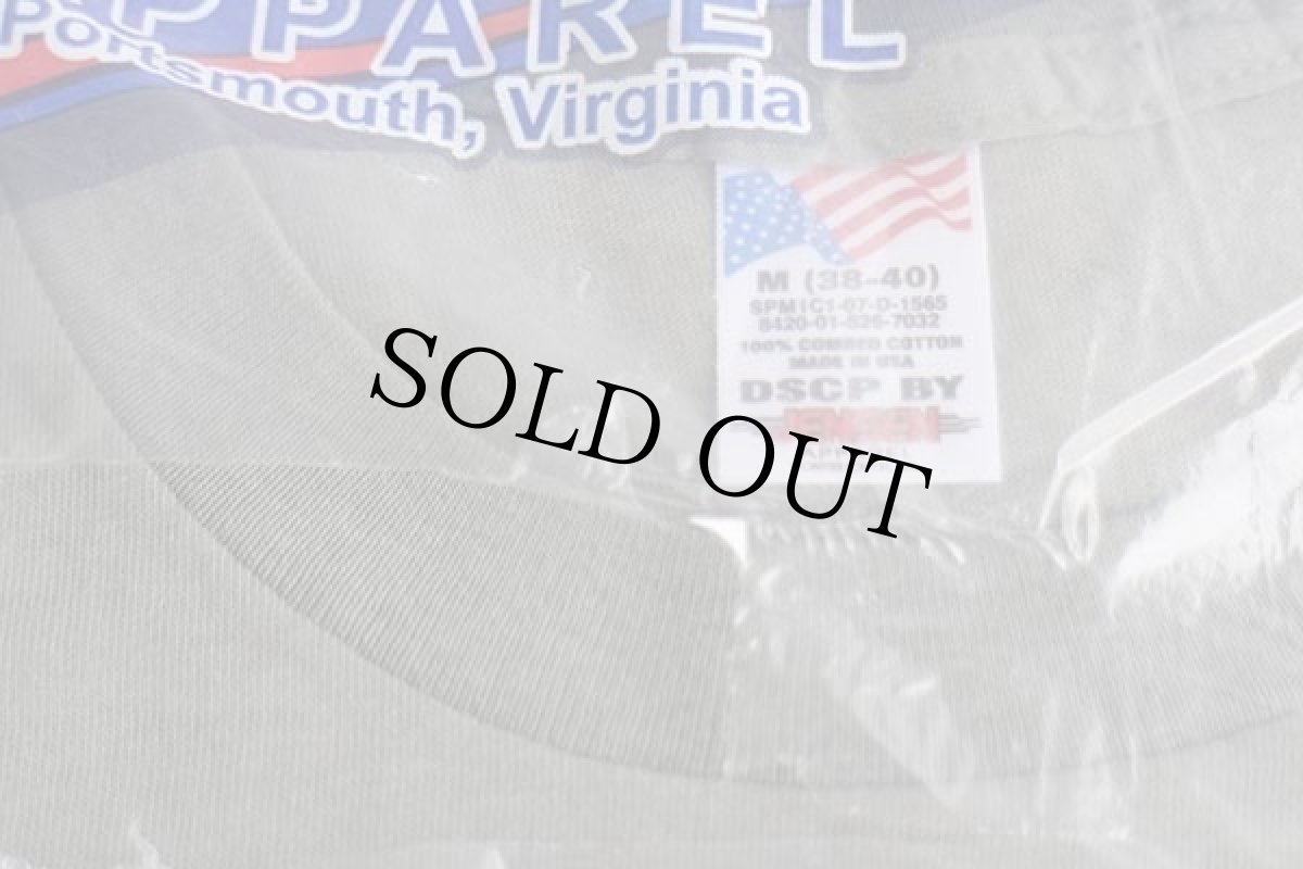 画像4: デッドストック★00s USA製 米軍 JENSEN 無地 コットンTシャツ フォリアージグリーン M 3パック (4)