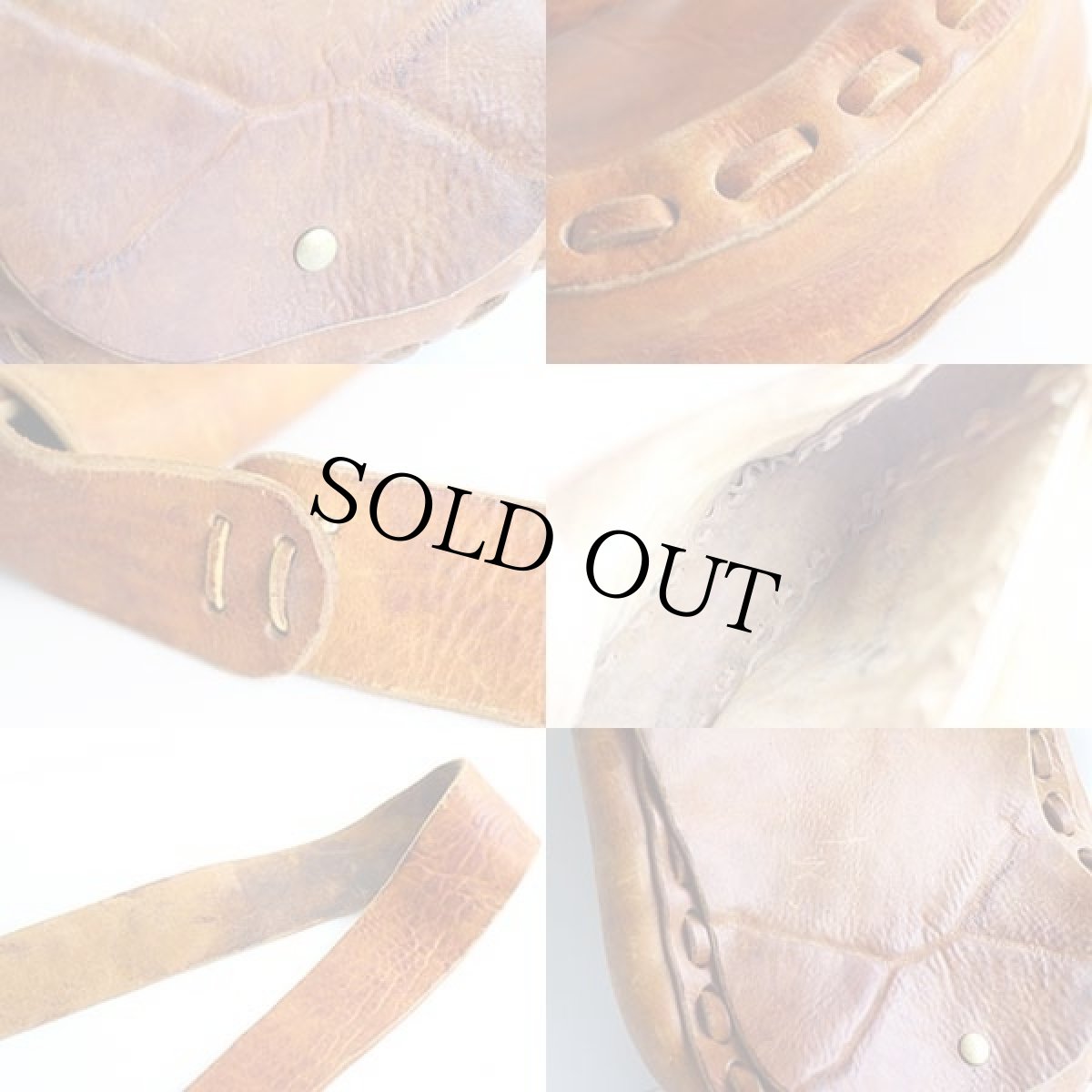 画像5: 70s レザー ショルダーバッグ 茶 (5)