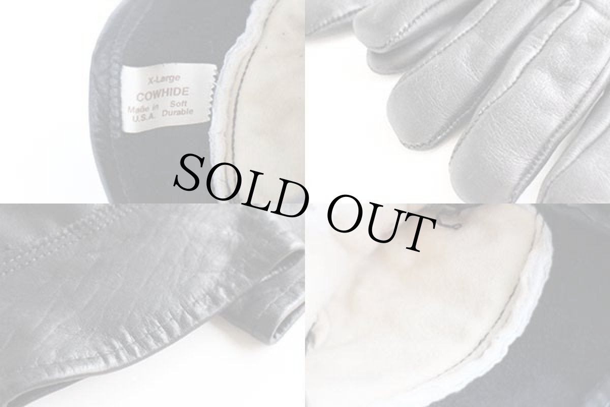 画像4: USA製 UNKNOWN ライナー付き カウハイド レザーグローブ ロング 黒 XL★手袋 (4)