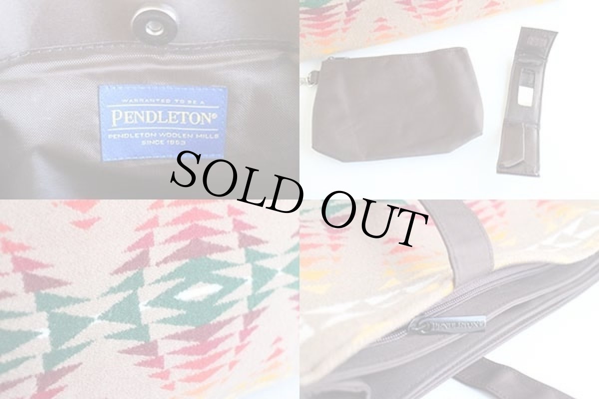 画像5: PENDLETONペンドルトン ネイティブ柄 ウール ブランケット トートバッグ ミニポーチ&エチケットミラー付き (5)