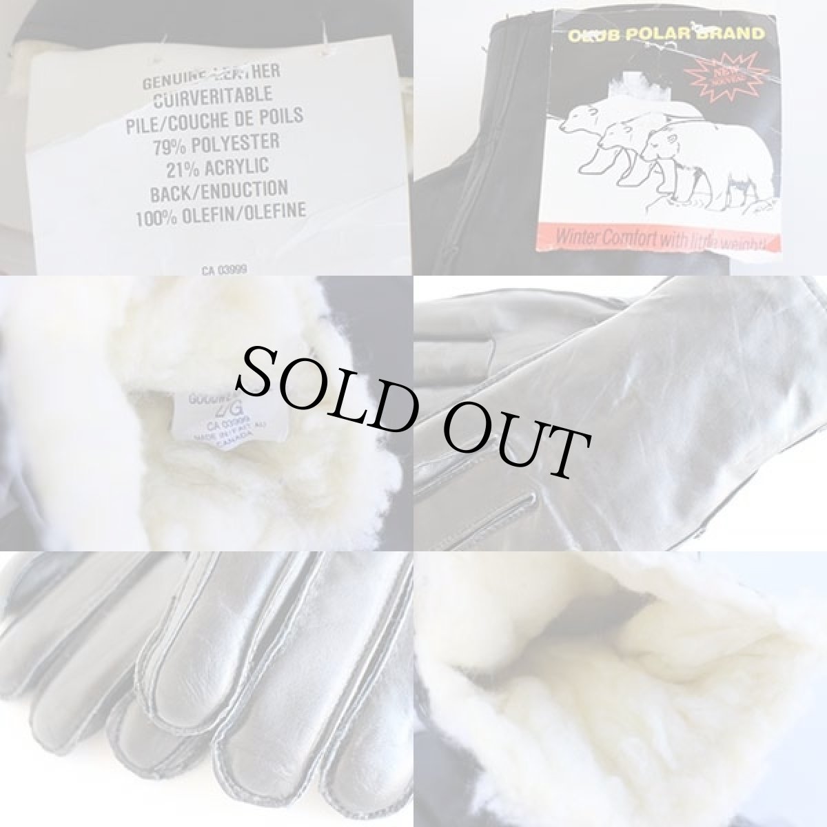 画像4: デッドストック★カナダ製 GOODWEAR GLOVE ボアライナー レザーグローブ 黒 L★手袋 (4)