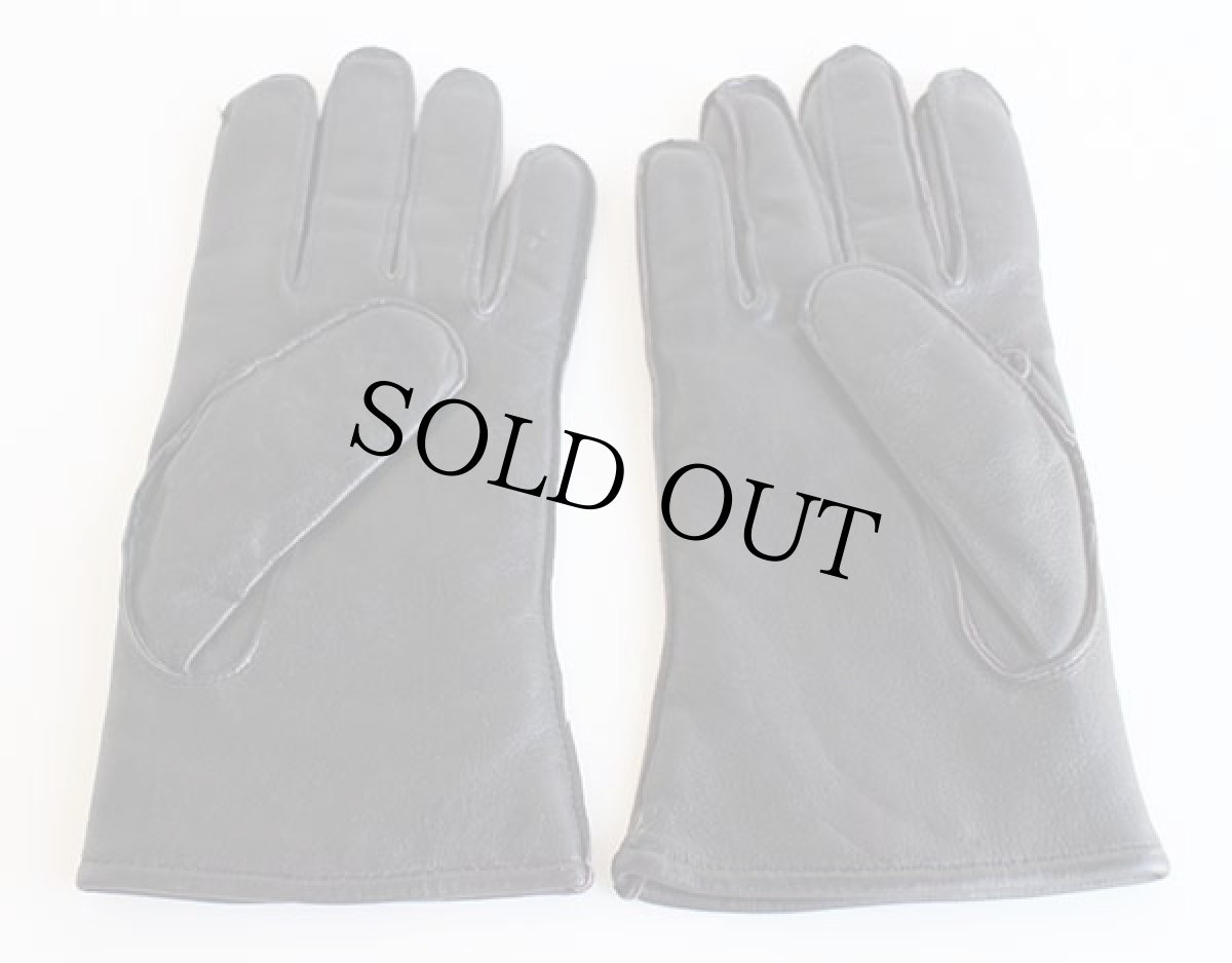 画像3: 70s 米軍 ウールライナー レザーグローブ 黒 9★手袋 (3)