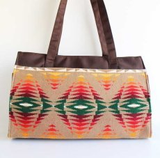 画像2: PENDLETONペンドルトン ネイティブ柄 ウール ブランケット トートバッグ ミニポーチ&エチケットミラー付き (2)