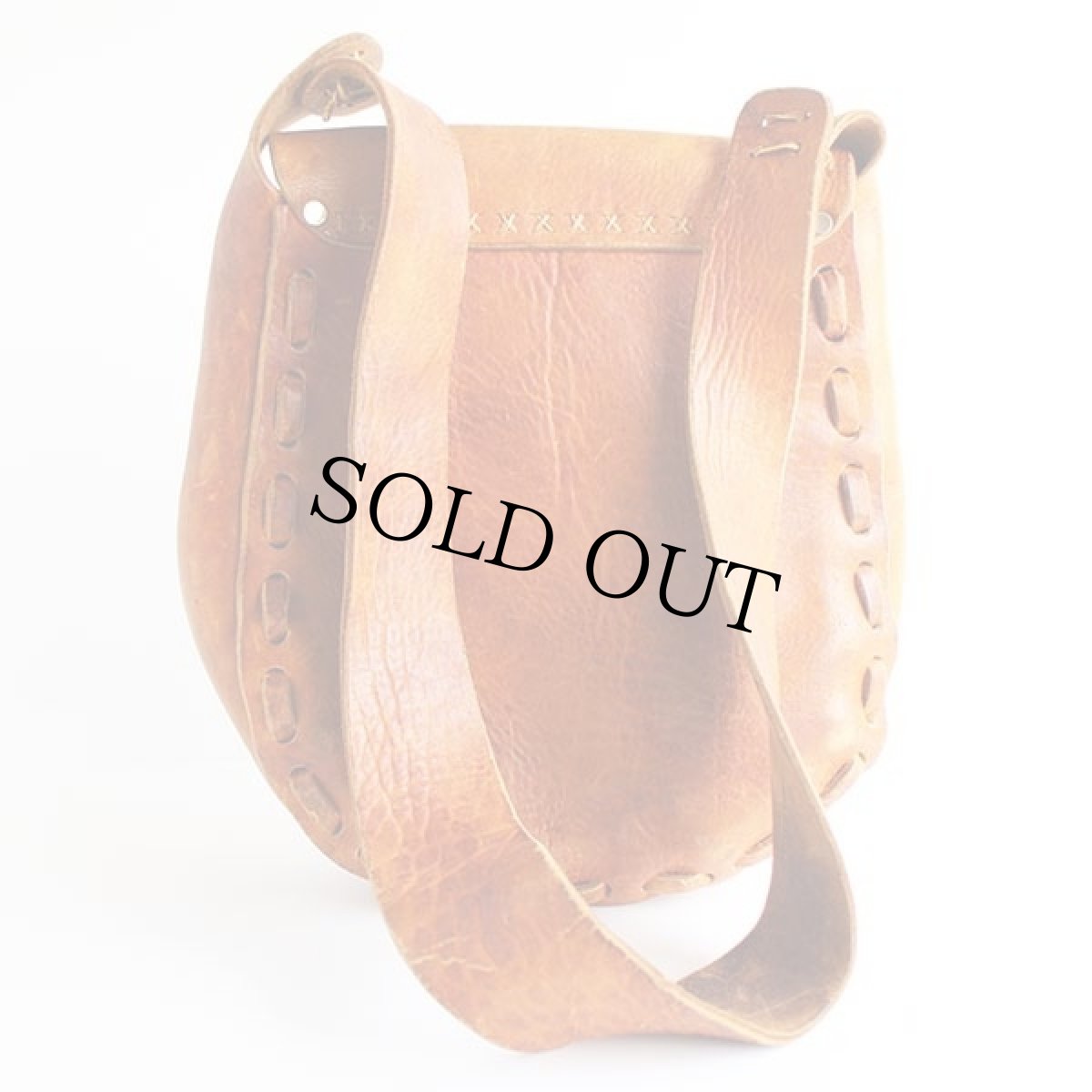 画像2: 70s レザー ショルダーバッグ 茶 (2)