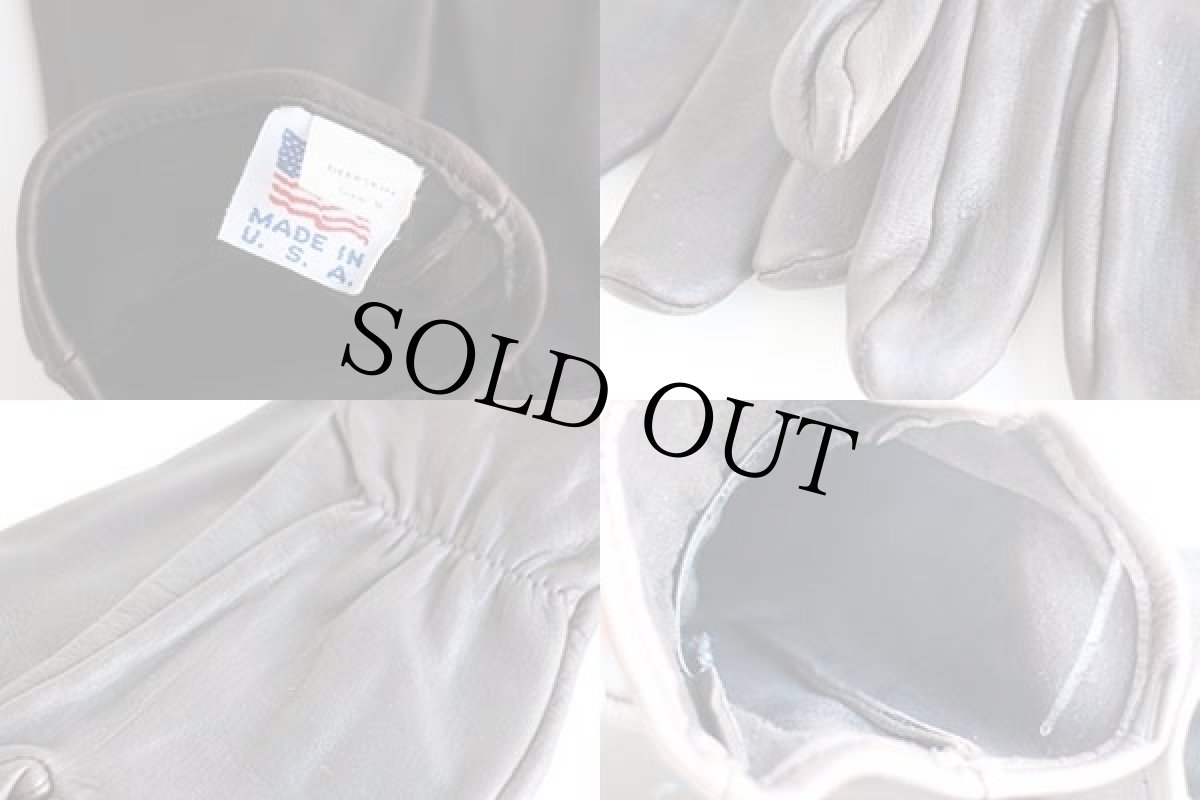 画像4: デッドストック★USA製 UNKNOWN ディアスキン レザーグローブ 茶 8★手袋 (4)