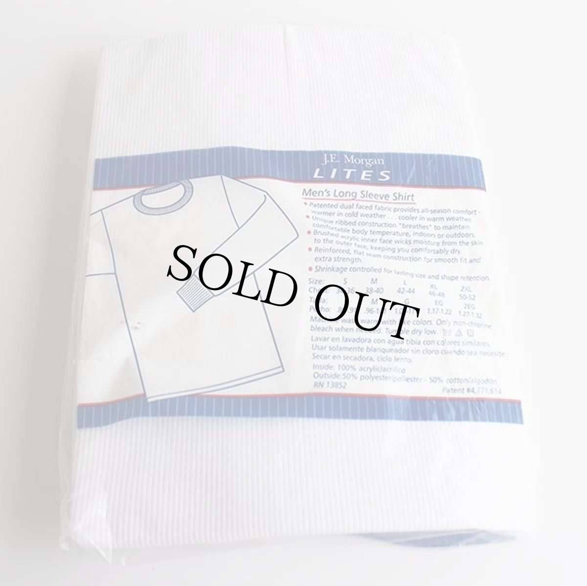 画像2: デッドストック★90s USA製 J.E.Morgan LITES サーマルシャツ ナチュラル L 42-44 (2)