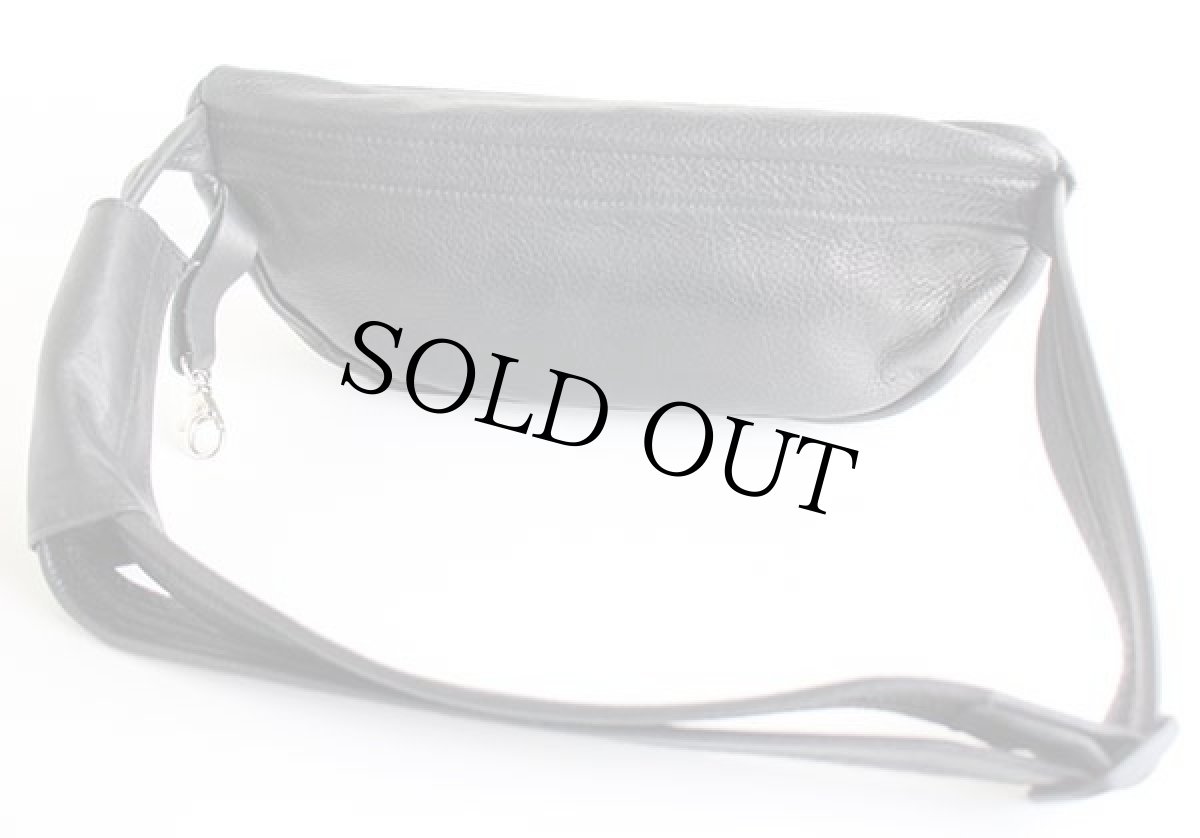 画像2: 90s USA製 DayMakers Santa Barbara ハンドクラフト オールレザー ウエストバッグ 黒 (2)