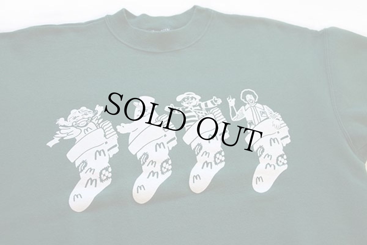 画像2: 90s Hanes McDonald'sマクドナルド クリスマス スウェット 緑 XL (2)