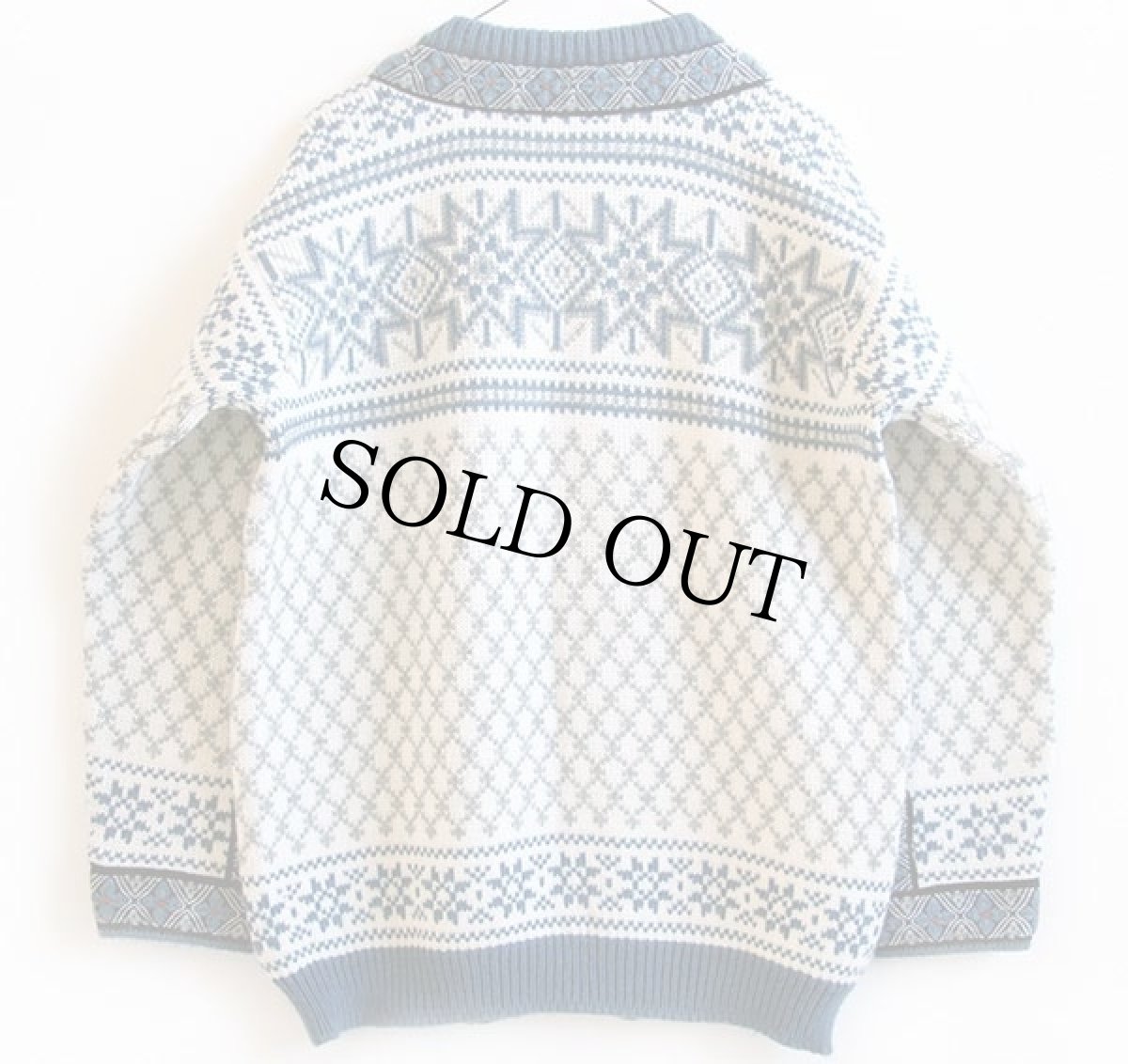 画像2: 80s ノルウェー製 DALE OF NORWAY ノルディック柄 チロリアンテープ ウールニット カーディガン M 50 (2)