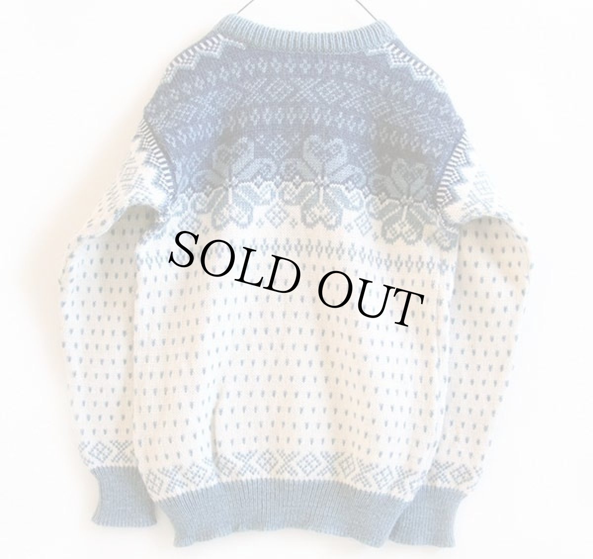 画像2: 80s ノルウェー製 DALE OF NORWAY ノルディック柄 ヘンリーネック ウールニット セーター 44 (2)