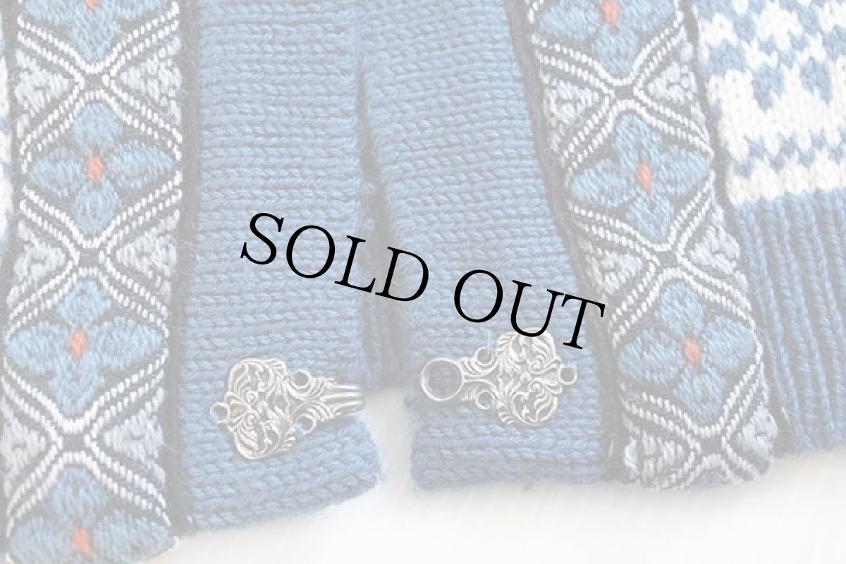 画像6: 80s ノルウェー製 DALE OF NORWAY ノルディック柄 チロリアンテープ ウールニット カーディガン M 50 (6)