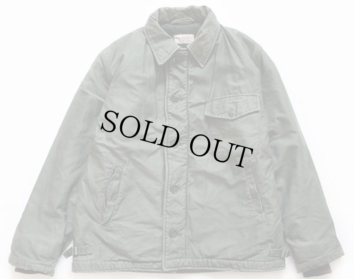 画像2: 60s 米軍 U.S.NAVY A-2 ステンシル デッキジャケット 初期型 オリーブ L (2)