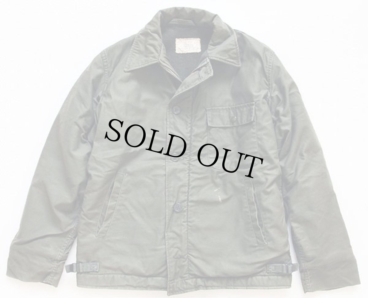 画像2: 70s 米軍 U.S.NAVY A-2 ステンシル デッキジャケット オリーブ M (2)