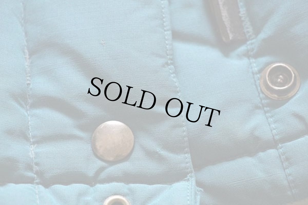 画像6: 80s EddieBauerエディーバウアー カラコラム フード付き ダウンジャケット 青緑★パーカー (6)