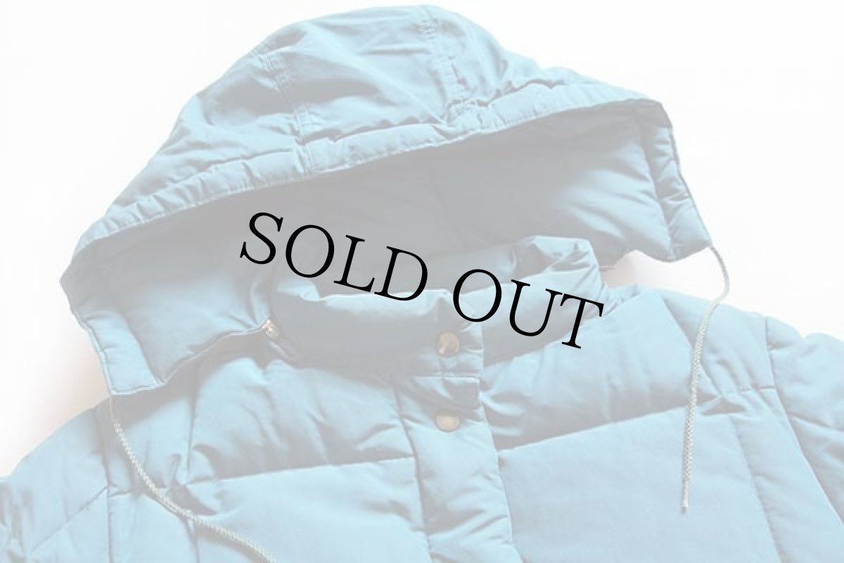 画像4: 80s EddieBauerエディーバウアー カラコラム フード付き ダウンジャケット 青緑★パーカー (4)