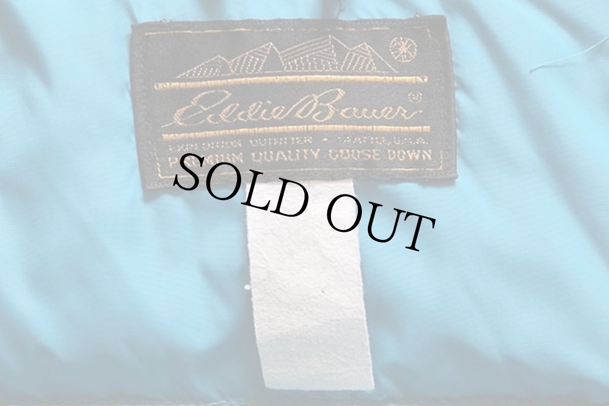 画像3: 80s EddieBauerエディーバウアー カラコラム フード付き ダウンジャケット 青緑★パーカー (3)