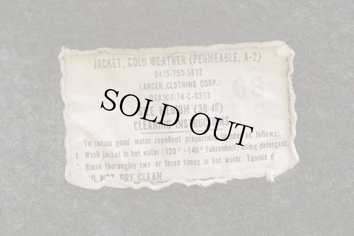 画像5: 70s 米軍 U.S.NAVY A-2 ステンシル デッキジャケット オリーブ M (5)