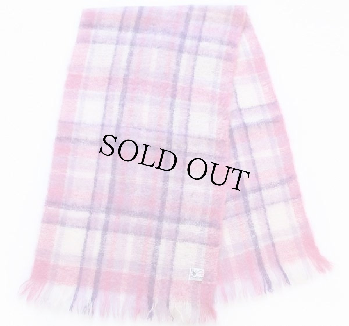 画像2: スコットランド製 Hand A craft タータンチェック モヘヤ パイル ストール (2)