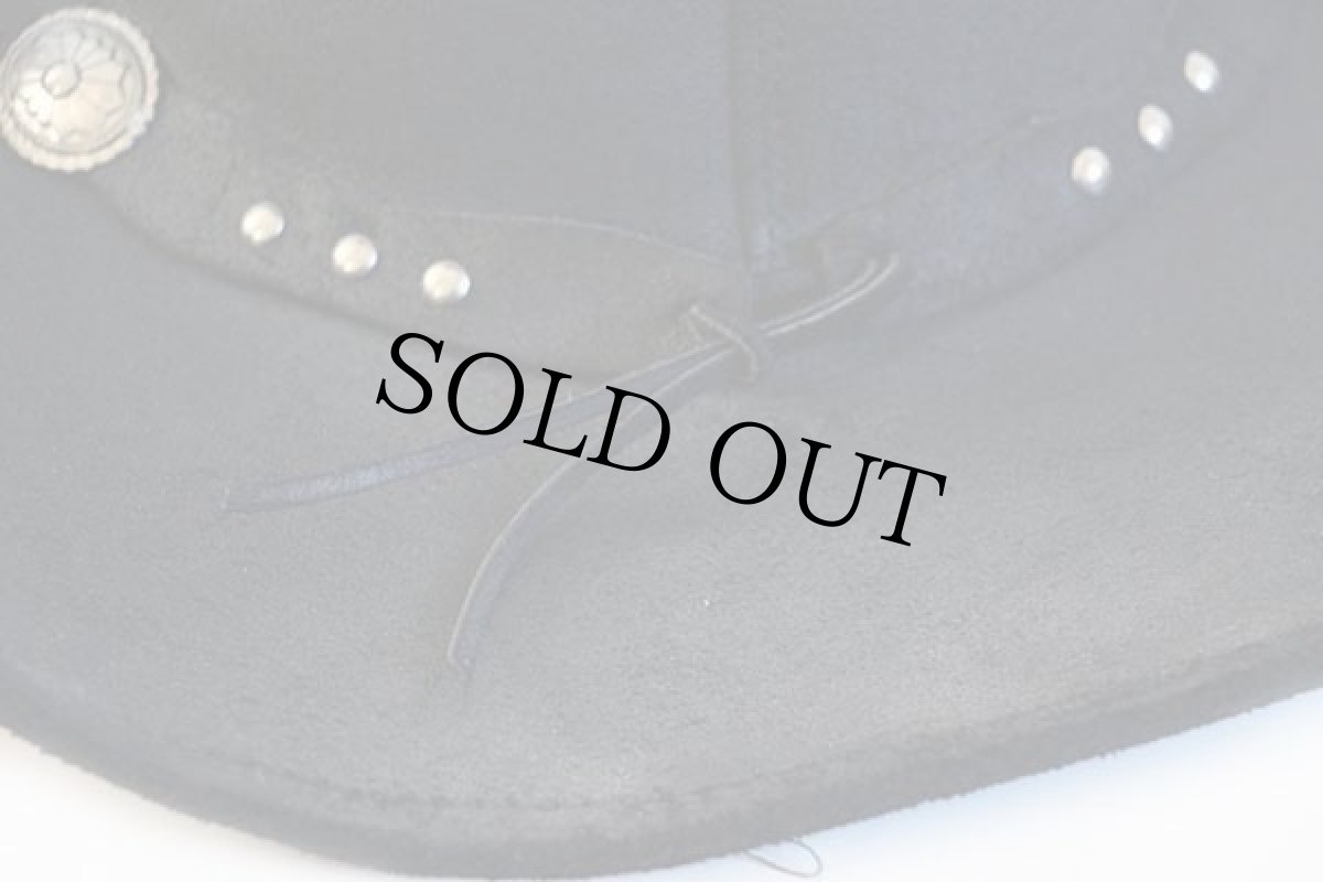 画像6: MINNETONKAミネトンカ SILVERTON HAT コンチョ&スタッズ付き スエードレザー カウボーイハット 黒 L★ウエスタン (6)