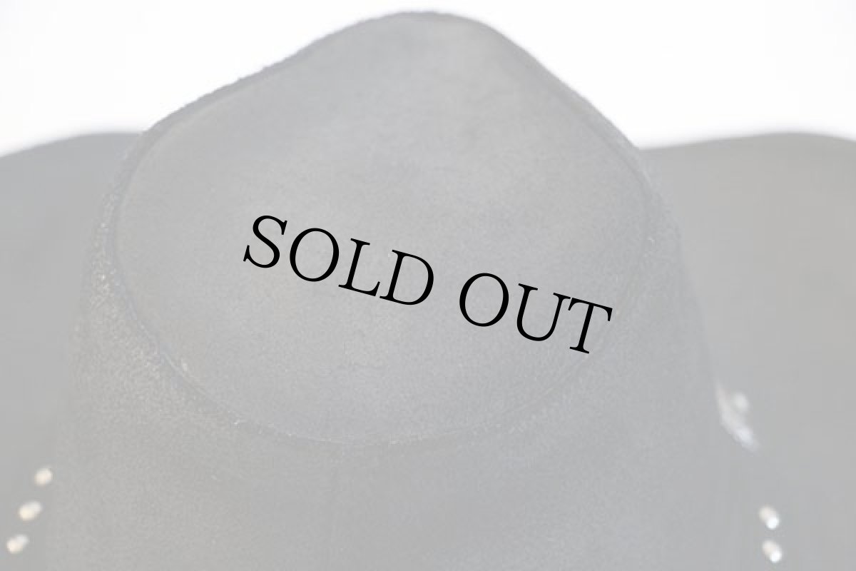 画像5: MINNETONKAミネトンカ SILVERTON HAT コンチョ&スタッズ付き スエードレザー カウボーイハット 黒 L★ウエスタン (5)