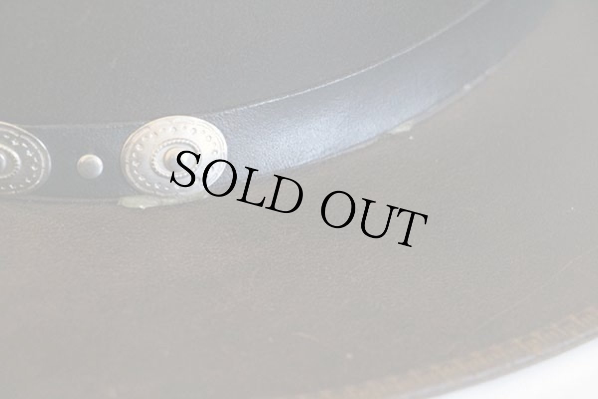 画像4: USA製 HENSCHEL ヘンシェル コンチョ付き レザー カウボーイハット 焦げ茶 L★ウエスタン (4)