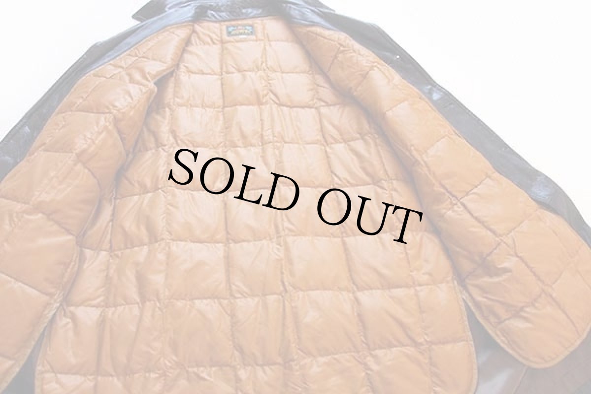 画像5: 70s EddieBauerエディーバウアー BAUER DOWNバウアーダウン ライナー付き ディアスキン レザー ステンカラーコート 焦げ茶 42 (5)