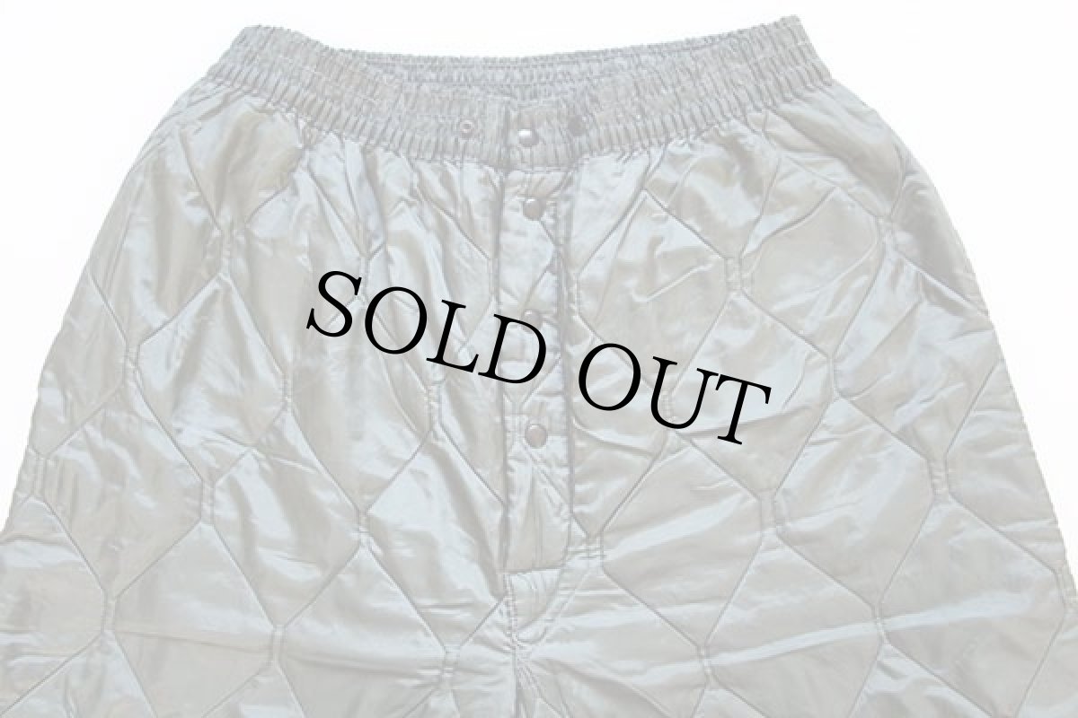 画像3: 60s 米軍 USAF CWU-9/P ナイロン キルティング ライナーパンツ 初期型 セージグリーン L (3)