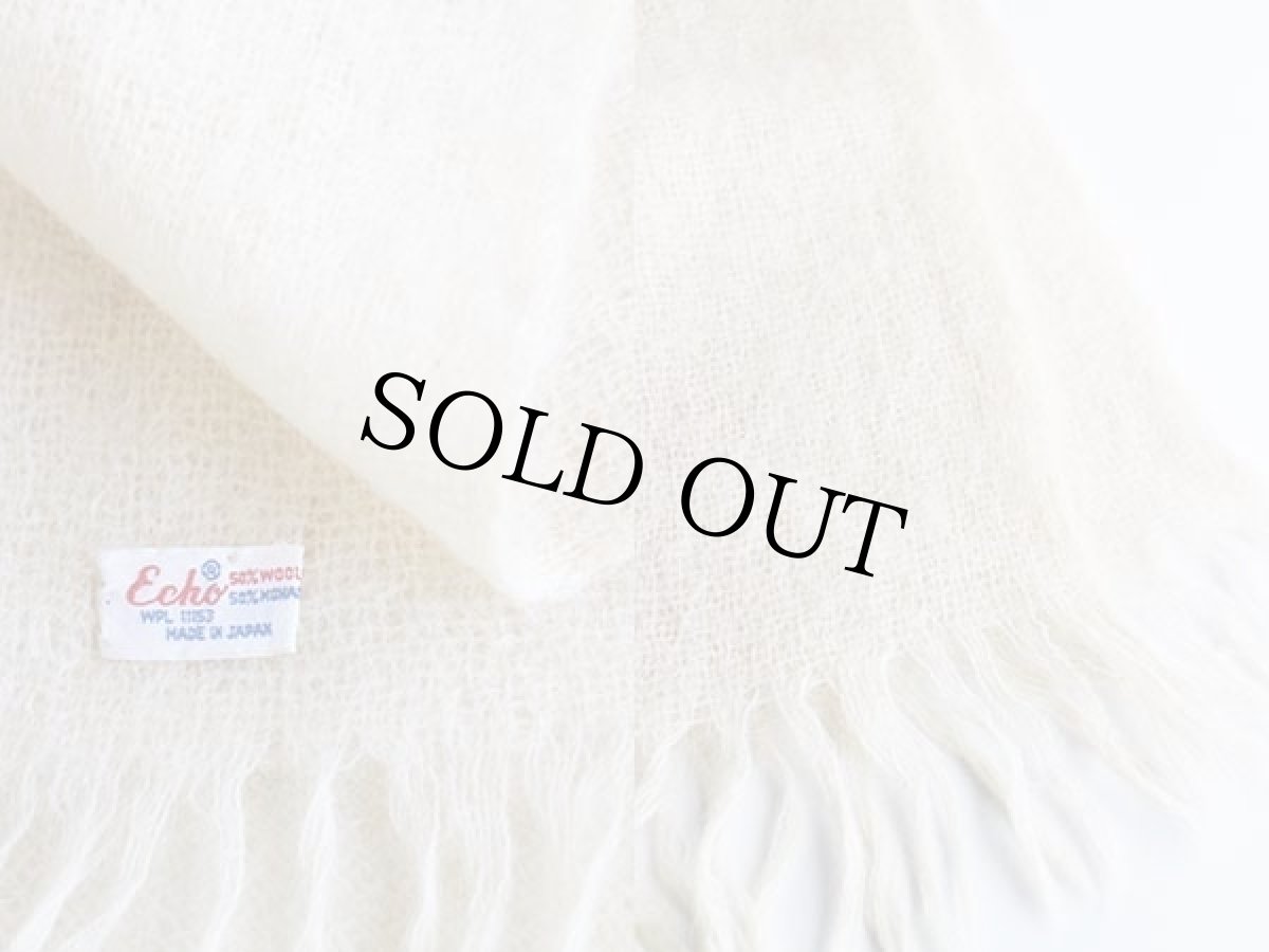 画像3: 60s 日本製 Echo 無地 モヘヤ パイル マフラー ナチュラル (3)