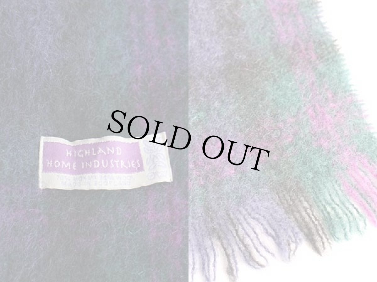 画像3: スコットランド製 HIGHLAND HOME INDUSTRIES タータンチェック モヘヤ パイル マフラー (3)