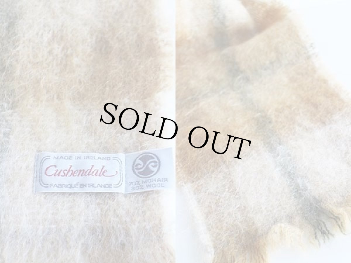 画像3: アイルランド製 Cushendale チェック モヘヤ パイル マフラー (3)