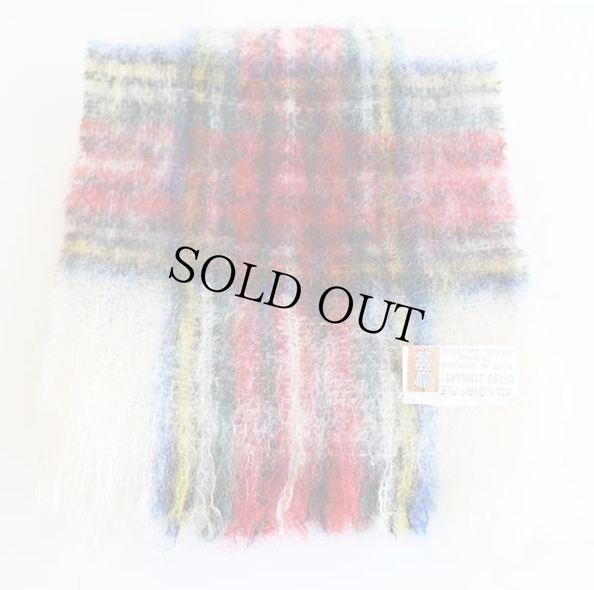 画像2: スコットランド製 DRESS STEWART タータンチェック モヘヤ パイル マフラー (2)