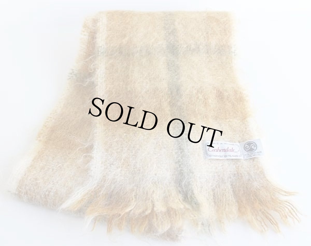 画像2: アイルランド製 Cushendale チェック モヘヤ パイル マフラー (2)